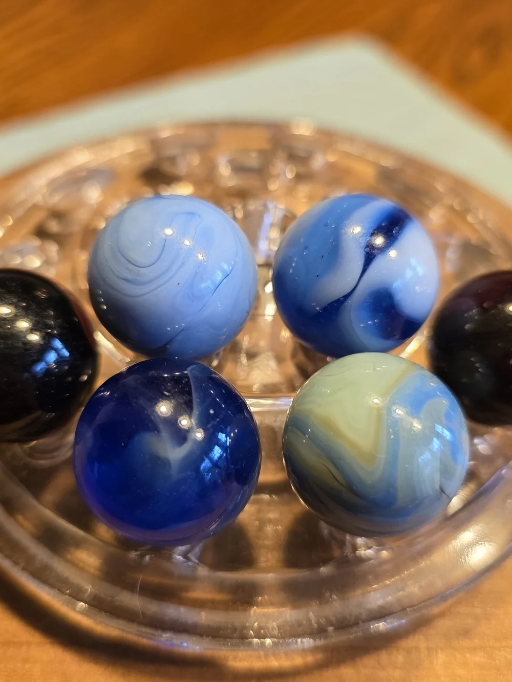 Vintage Marbles Shooter Size Lot Of 6